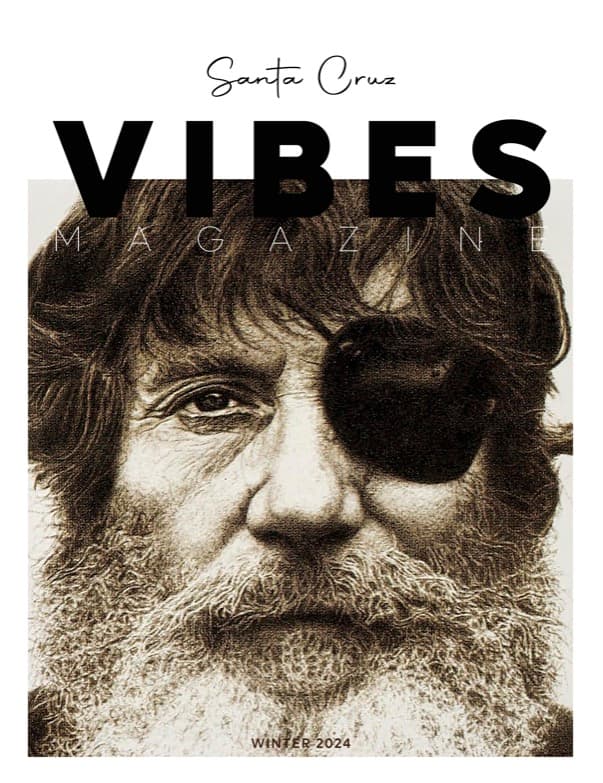 Santa Cruz Vibes Magazine Issue 7 Cover featuring the face of Jack Oneill of Oneill Surf and creator of the wetsuit